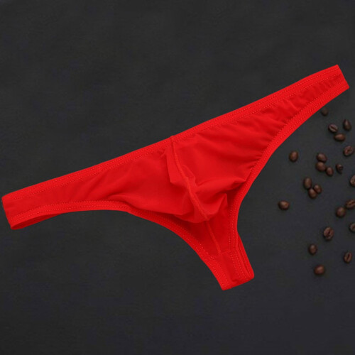 String transparent pour homme en soie glacée, taille basse, dos en T 1