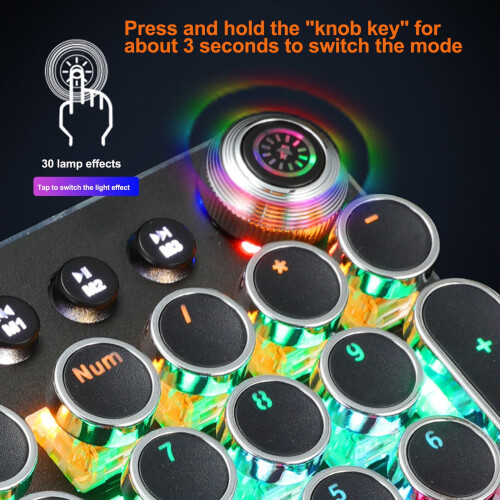 Steampunk Mechanical Keyboard Black RGB 30 Effects 2