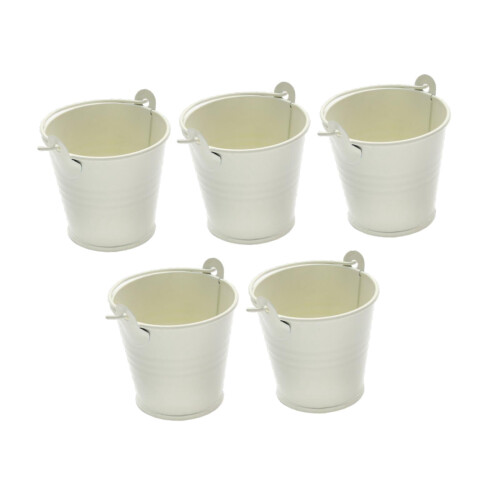 Galvanized Metal Ice Bucket with Handle 5 Pcs 2