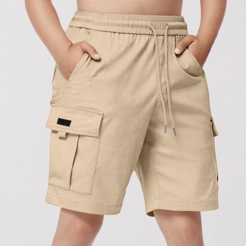 Boys School Uniform Shorts Beige Jogger Cargo Style for 1