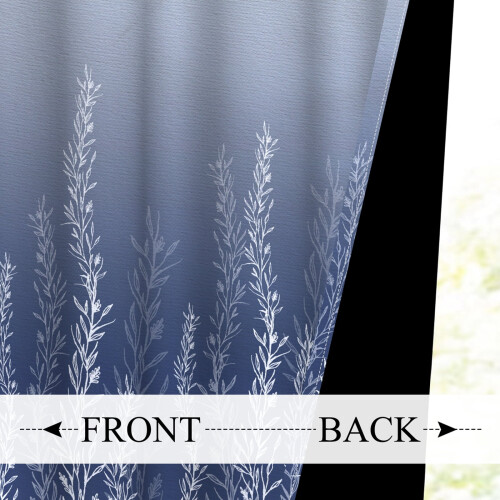 Mizhona Blackout Curtains Blue Grey Gradient 2 pcs 42x63 in 1