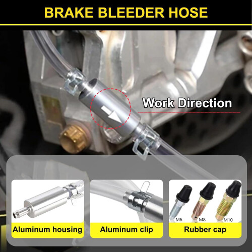 Brake Bleeder Hose with One-Way Check Valve Universal Soft 2