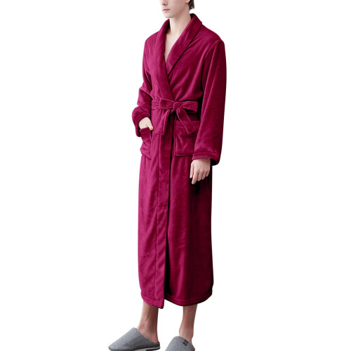 Women's Terry Cloth Bathrobe Soft Warm Double Pockets 2