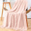 Pink knitted throw blanket boho textured 67x50 inches 6