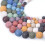 Lavasteinperlen, rund, bunt, hellviolett, 12 mm, 10 Stück 2