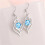 925 Sterling Silver Plumeria Drop Earrings Blue One Size 3