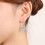 925 Sterling Silver Plumeria Drop Earrings Blue One Size 4