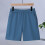 Kids Cotton Sweat Shorts with Drawstring Blue 3-4 Years 3