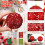 Glitter Sequin Christmas Ball Ornaments Red 12 pcs 2