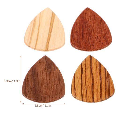 Wood Guitar Picks Assorted Colors 4 Pieces 1