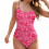 Dame vintage badedragt med ruchingprint 2