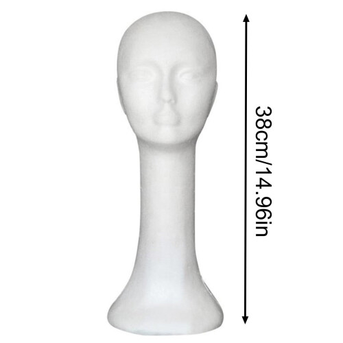 Wig Hat Stand White Long Neck Mannequin Head Display 2