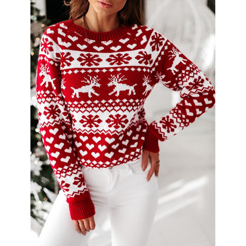 Women's Christmas Sweater Red L 2