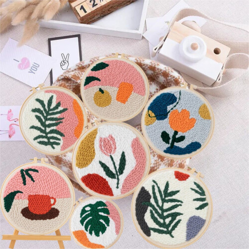 Punch Needle Embroidery Kit Leaves Pattern for Beginners 1