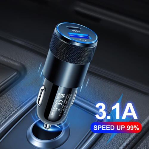 66W USB Car Charger Quick Charge 3.0 Type C Fast Charging Ph Adapter 2