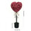 Pink Boxwood Heart Topiary with Bow 2 pcs 5