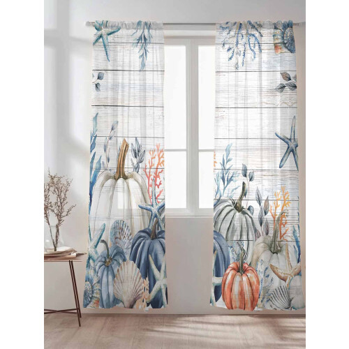 Sheer Curtains White Coastal Style 52x96 Inch Light 1