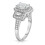 Emerald Cut Cubic Zirconia Ring 18k White Gold Plated Size 3
