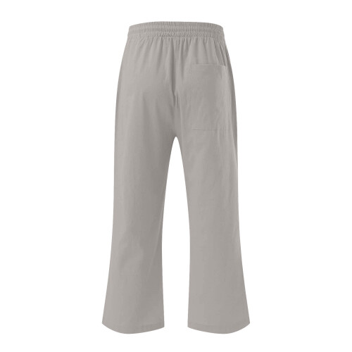 SYMOID Women's Linen Blend Capris with Pockets Gray 5XL 2