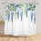Cortina de chuveiro floral azul lavanda com ganchos, 60x72 polegadas. 4
