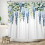 Cortina de chuveiro floral azul lavanda com ganchos, 60x72 polegadas. 5