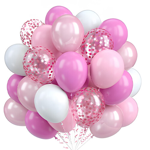 Balões de látex metálicos com confete, 30 cm (12 polegadas), 60 unidades 1