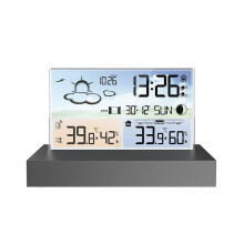 Station Météo Numérique, Réveil avec Prévisions Météo, Capteur de Température Intérieure et Extérieure, Hygromètre et Calendrier