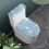 Toilettensitzbezug aus Polyester, hellblaues Hasenmotiv 2