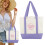 Μίνι τσάντα tote crossbody από καμβά Trader Joe's, μωβ 2