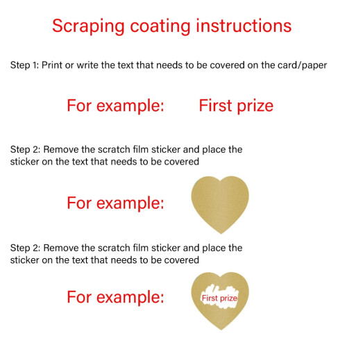 Heart Scratch Stickers Round 300 Pcs Per Roll 1