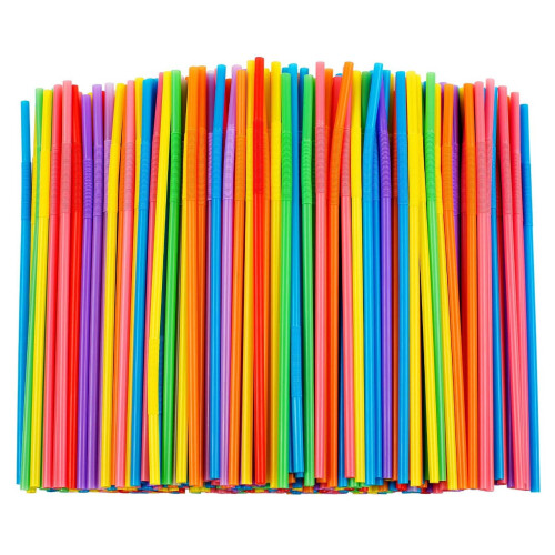 Colorful flexible drinking straws bendy disposable 200 pack 1