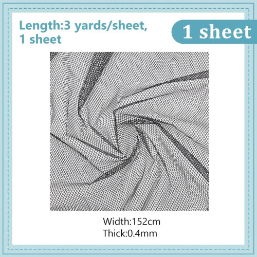 Black Polyester Mesh Fabric 3 Yards 59.8 Inches Wide 1