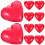 Fillable Heart Ornament Balls Red Plastic 10 pcs 7