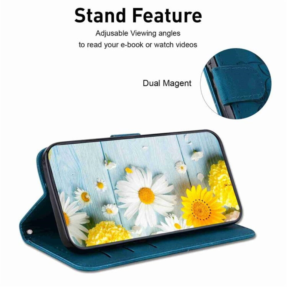 Iphone 15 Pro Flip Wallet Case Pu Leather With Blue 939152670925