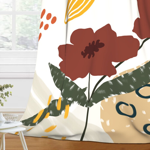 Cortinas Mizhona Boho Floral Blackout 52"x96" Conjunto de 2 1
