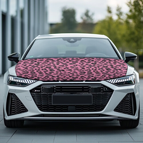 Rosa Leopard Pansertrekk til Bil Vaskbart Stretch Polyester 1