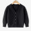 Kids' Solid Knit Cardigan Long Sleeve Button Down Black 4-5 2