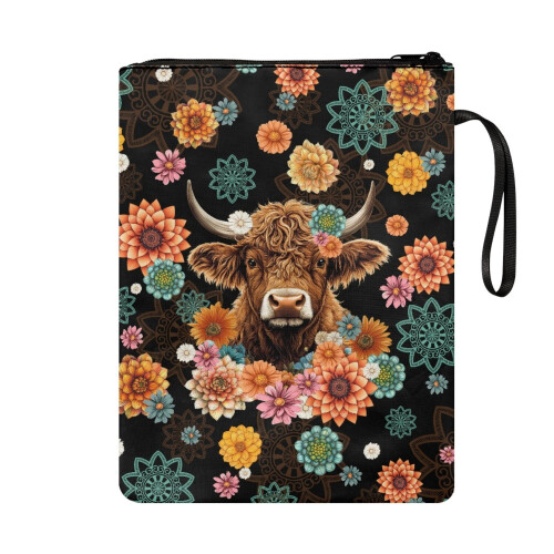 Buchhülle mit Blumenkranzmotiv aus Polyester 1