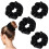 Black Satin Silk Scrunchies Extra-Large 4 Pack 2