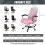 Housse de chaise de bureau rose à motif fleurs de cerisier 7