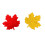 Shiny Plastic Maple Leaves Confetti 15g Gold Red 2pcs 1.8cm 5
