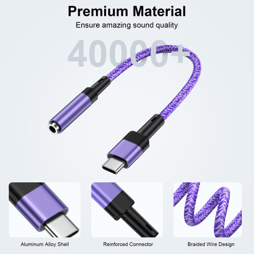 USB-C to 3.5mm Aux Adapter Cable – Compatible with iPhone 16/15 Pro Max, Samsung & Android 1