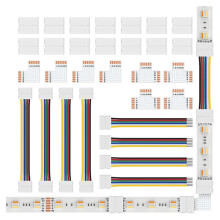 Kit de Connecteurs LED SMD 6 Broches 12 mm, Répartiteur en L à Angle Droit, Connecteur en T pour Rubans LED RGB CCT SMD PWM