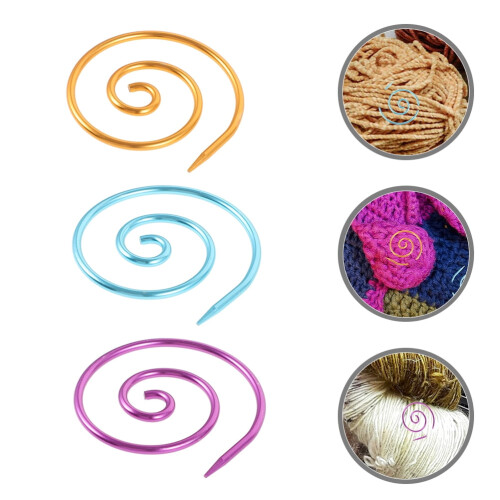 Metal Spiral Cable Knitting Needles 3 pcs 1