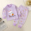 Baby Solid Color Sweatshirt and Joggers Set Purple 18-24 2
