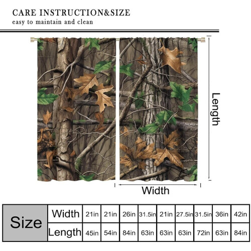 Camouflage Curtains Green Abstract Art 42x63 Inch 2-Panel 2