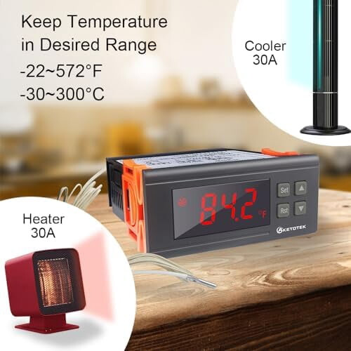 KT8230 Digital Temperature Controller 120VAC 30A -22~572F 2
