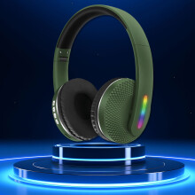 Hörlurar Trådlösa Bluetooth-headset Subwoofer Bluetooth Mobil Datorspel Musik Sport Spel Hörlurar Med LED-Lampor