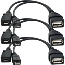 [Paquete de 3] Adaptador de puerto USB, cable Micro OTG y alimentación - Compatible con Fire Sticks, dispositivos de transmisión de medios, Rii