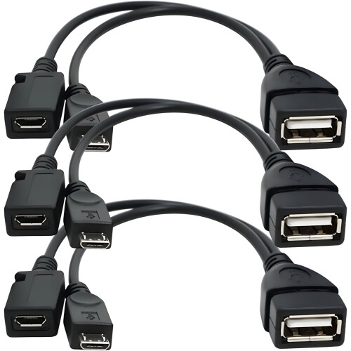 [3 τεμάχια] Προσαρμογέας θύρας USB, καλώδιο Micro OTG και τροφοδοσία - Συμβατό με fireSticks,